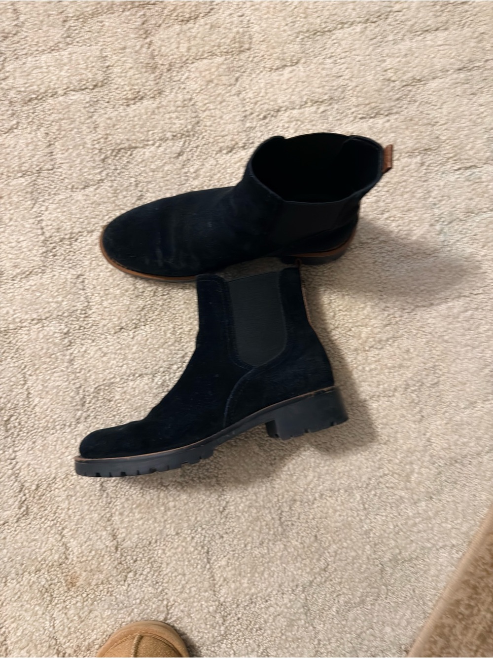 Sam Edelman Black Suede Chelsea Ankle Boots